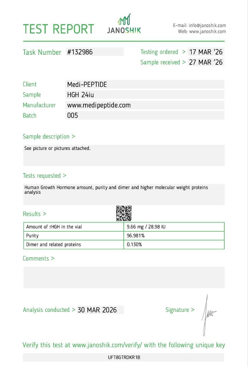 HGH Certificate of Analysis